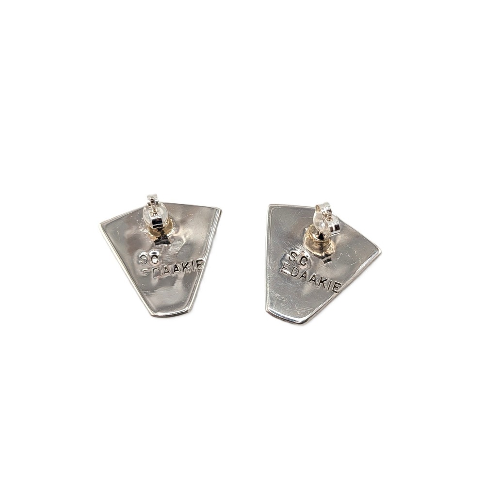 Zuni Handmade Sterling Silver Inlay Parrot Stud Earrings NA Jewelry** - Picture 7 of 7